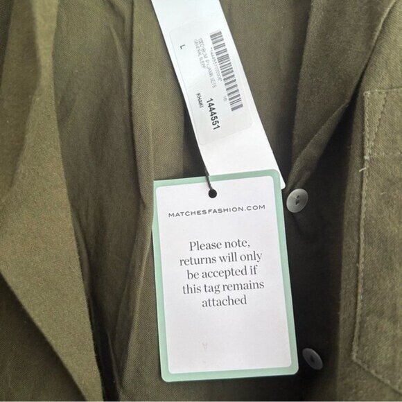 NEW General Sleep Sz Large Pajama Top Khaki Green Organic Cotton Soft Flannel - Picture 10 of 10